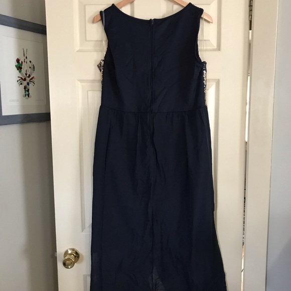 NWOTs Navy Sequins high/low Dress - Picture 5 of 5